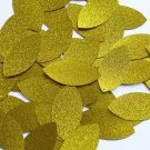 Navette Leaf Sequin 1.5" Yellow Metallic Embossed Texture Couture Paillettes