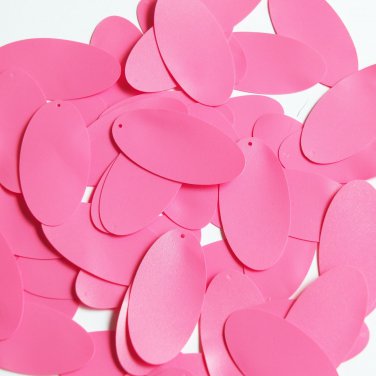Oval Sequin 1.5" Bubblegum Pink Opaque Vinyl Loose Couture Paillettes