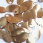 Large Hole Oval Sequin 1.25" Deep Gold Metallic. Couture paillettes. Made in USA