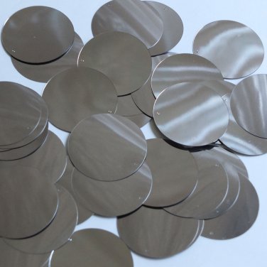 Round Sequin 40mm Hematite Shiny Gray Metallic Loose Couture Paillettes