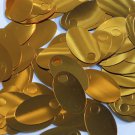 Large Hole Oval Sequin 1.25" Brassy Orange Gold Metallic Paillettes. Made in USA
