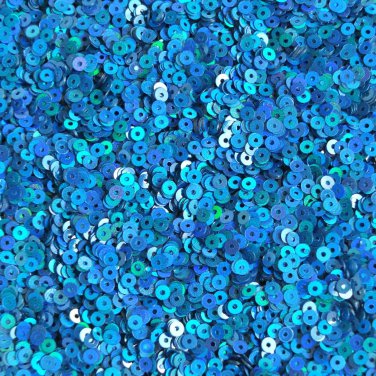 3mm Round Sequins Marine Blue Shimmer Lazer Rainbow Loose Paillettes Made in USA