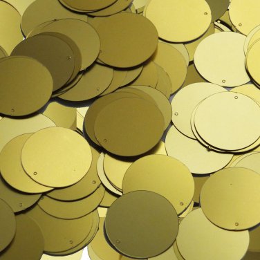 Round Sequin 24mm Mustard Yellow Matte Satin Metallic Loose Couture Paillettes