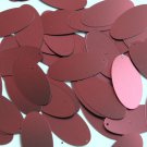 Oval Sequin 1.5" Burgundy Red Wine Matte Satin Metallic Loose Couture Paillettes
