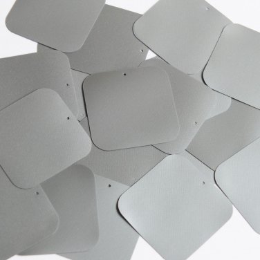 Square Sequin 40mm Silver Gray Metallic Opaque Vinyl Loose Couture Paillettes