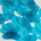 Oval Sequin 1.5" Aqua Blue Transparent Glossy See-Thru Loose Couture Paillettes