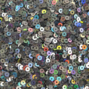 3mm Round Flat Sequins Pewter Shiny Gray Lazersheen Rainbow Reflective Metallic