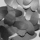 Oval Sequin 1.5" Black Metallic Embossed Texture Loose Couture Paillettes