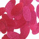 Oval Sequin 1.5" Berry Red Pink Metallic Embossed Texture Couture Paillettes