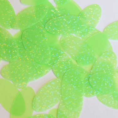 Oval Sequin 1.5" Lime Green Neon Transparent Hologram Glitter Sparkle Paillettes