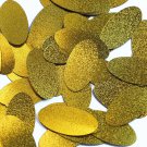 Oval Sequin 1.5" Yellow Metallic Embossed Texture Loose Couture Paillettes