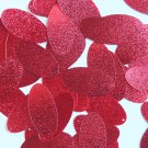Oval Sequin 1.5" Red Metallic Embossed Texture Loose Couture Paillettes