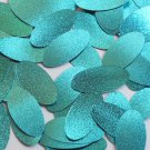 Oval Sequin 1.5" Turquoise Blue Metallic Embossed Texture Couture Paillettes