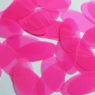 Oval Sequin 1.5" Fluorescent Pink Transparent Glossy See-Thru Couture Paillettes