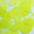 Teardrop Sequin 1.5" Fluorescent Yellow Transparent Glossy Matte Reversible