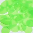 Teardrop Sequin 1.5" Green Neon Fluorescent Transparent Glossy Matte Reversible