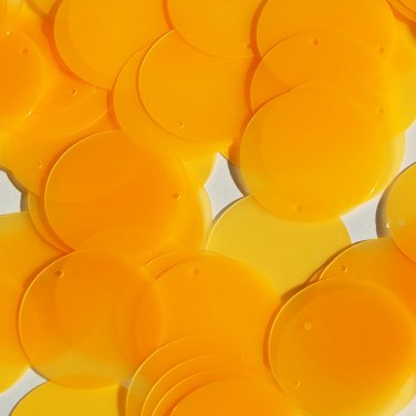 Round Sequin 40mm Tangerine Orange Neon Transparent Glossy Matte Reversible