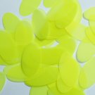 Oval Sequin 1.5" Fluorescent Yellow Transparent Glossy Matte Reversible Pailette