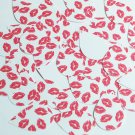 Teardrop Sequin 1.5" Red Kiss Lipstick Lips on White Opaque Couture Paillettes