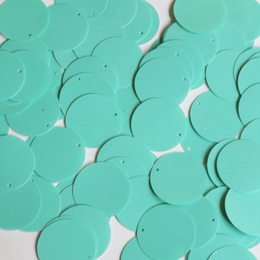 Round Sequin 24mm Seafoam Blue Green Opaque Glossy High Shine Couture Paillettes