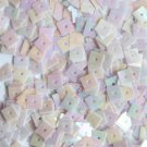 5mm Square Flat Sequins Pale Pink Lavender Rainbow Iris Shiny Opaque