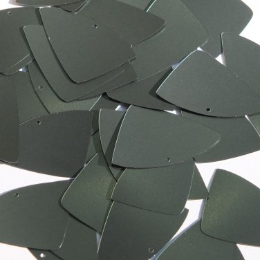 Fishscale Fin Sequin 1.5" Dark Forest Green Matte Satin Metallic Loose Paillette