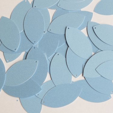 Navette Leaf Sequin 1.5" Light Blue Opaque Satin Pearl Loose Couture Paillettes