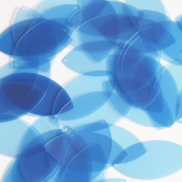 Navette Leaf Sequin 1.5" Light Blue Transparent Glossy Matte Reversible Pailette