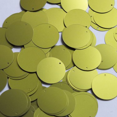 Round Sequin 24mm (1") Olive Green Matte Satin Metallic Loose Couture Paillettes