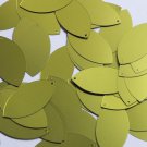 Navette Leaf Sequin 1.5" Olive Green Matte Satin Metallic Couture Paillettes
