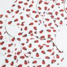 Navette Leaf Sequin 1.5" Red Ladybugs Ladybirds on White Opaque Loose Paillettes
