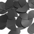 Teardrop Sequin 1.5" Black Matte Satin Metallic Loose Couture Paillettes