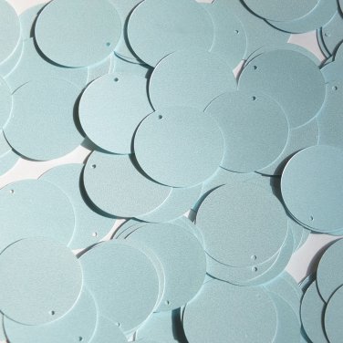 Round Sequin 24mm Baby Blue Opaque Satin Pearl Loose Couture Paillettes