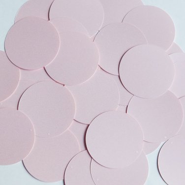 Round Sequin 40mm Pale Pink Opaque Satin Pearl Loose Couture Paillettes