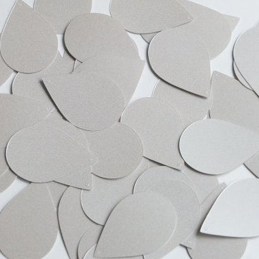 Teardrop Sequin 1.5" Gray Opaque Satin Pearl Loose Couture Paillettes