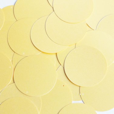 Round Sequin 40mm Custard Yellow Opaque Satin Pearl Loose Couture Paillettes