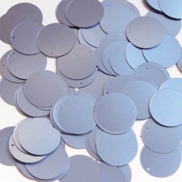 Round Sequin 24mm Dark Periwinkle Blue Matte Satin Metallic Couture Paillettes
