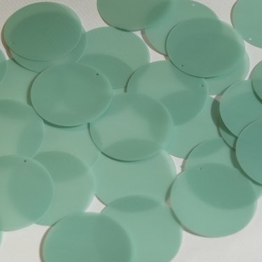 Round Sequin 40mm Seafoam Blue Green Transparent Satin Matte Reversible Pailette