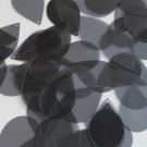 Teardrop Sequin 1.5" Smoke Gray Transparent Glossy and Matte Reversible Pailette
