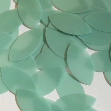 Navette Leaf Sequin 1.5" Seafoam Blue Green Transparent Satin Matte Reversible
