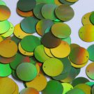 Round Sequin Paillettes 15mm Top Hole Lime Green Lazersheen Reflective Metallic
