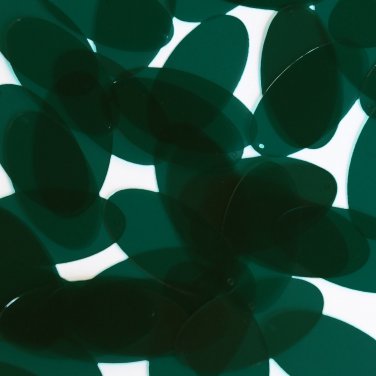 Oval Sequin 1.5" Very Deep Green Transparent Glossy Matte Reversible Paillettes