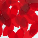 Navette Leaf Sequin 1.5" Ruby Red Transparent Glossy Matte Reversible Paillettes
