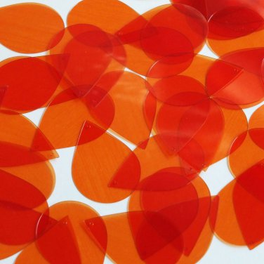 Teardrop Sequin 1.5" Orange Transparent Glossy See-Thru Loose Couture Paillettes