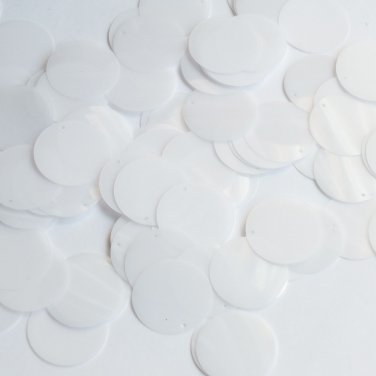 Round Sequin 24mm Milky White Transparent Glossy and Matte Reversible Paillettes
