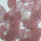 Navette Leaf Sequin 1.5" Pink Silky Fiber Strand Fabric Loose Couture Paillettes