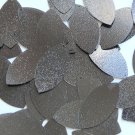 Navette Leaf Sequin 1.5" Black Metallic Embossed Texture Loose Couture Paillette