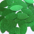 Navette Leaf Sequin 1.5" Green Metallic Embossed Texture Loose Couture Paillette