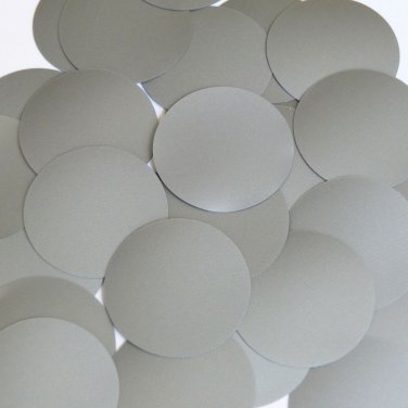Round Sequin 50mm Silver Gray Metallic Opaque Vinyl Loose Couture Paillettes