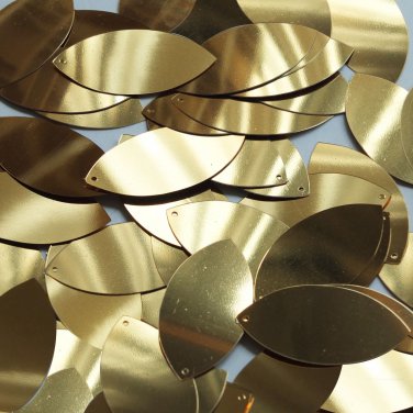 Navette Leaf Sequin 1.5" Rich Gold Metallic Loose Couture Paillettes